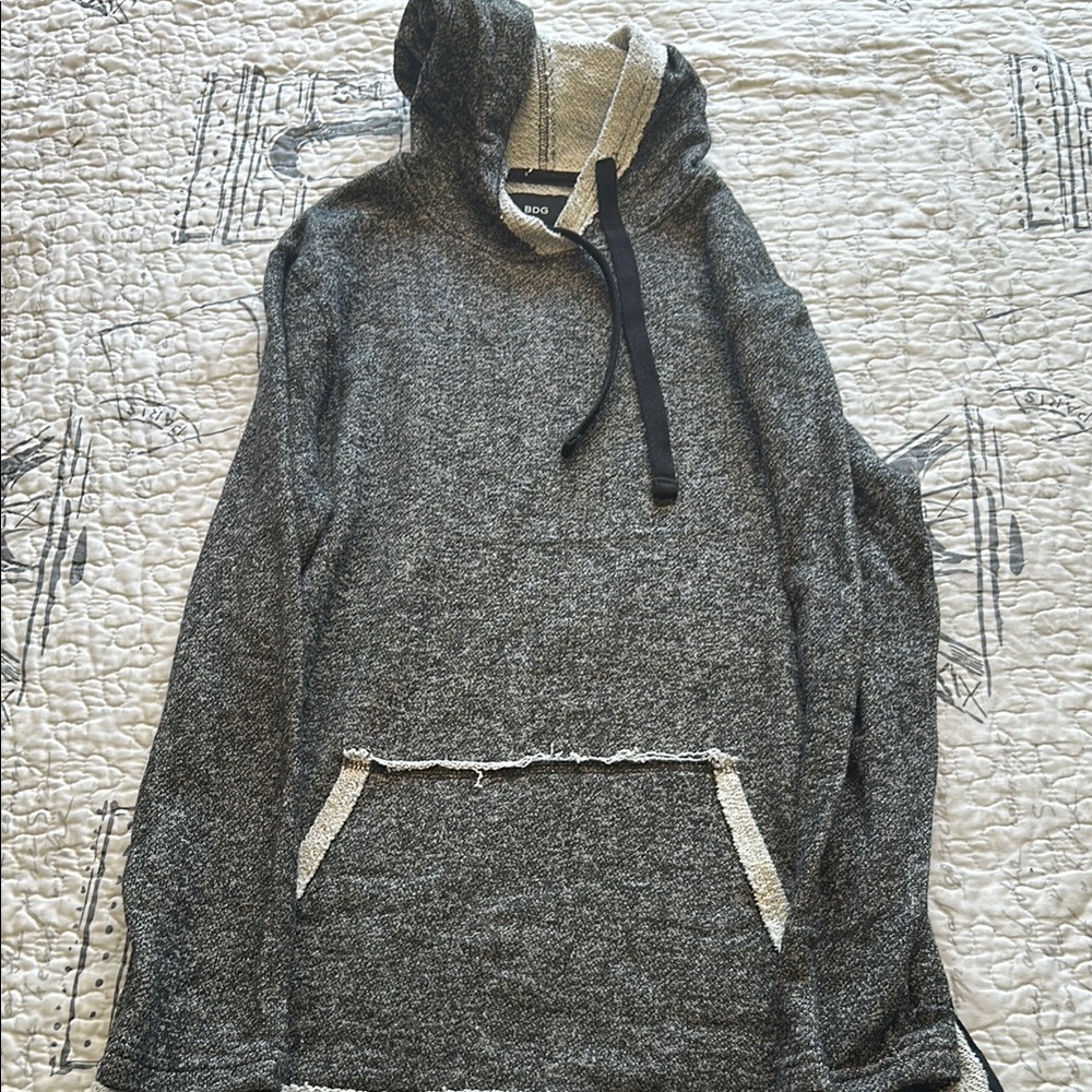 BDG Gray Hoodie with Cream Accents